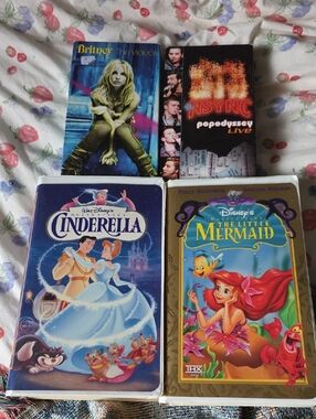 Disney Cinderella & The Little Mermaid VHS Duo + Britney & NSYNC Music VHS RARE